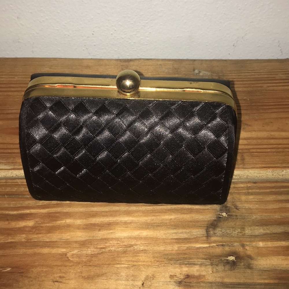 Vintage Black satin dress clutch